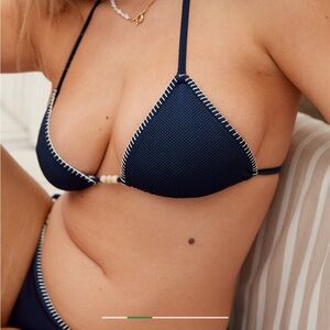 Aerie Shine Pique string triangle bikini top, and cheekiest tie bikini bottom